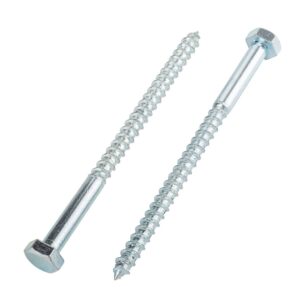 STEEL WOOD SCREW HEXAGON HEAD M6 x 75MM (1/4" x 3”)